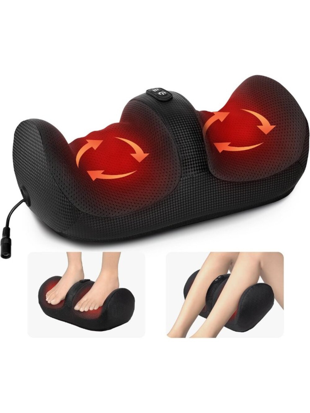 Deep Foot and Calf Massager with Heat - Pain Relief for Plantar Fasciitis